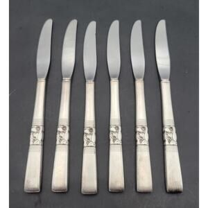 Community Morning Star Dinner Knives set of 6 Silver Plate Vintage